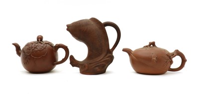 Lot 63 - Three Chinese Yixing zisha teapots