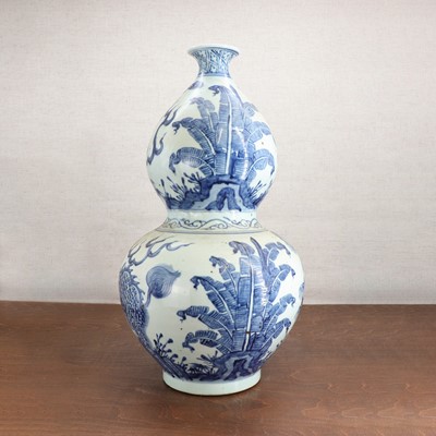 Lot 309 - A Korean blue and white double gourd vase