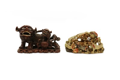 Lot 90 - A Chinese wood carving