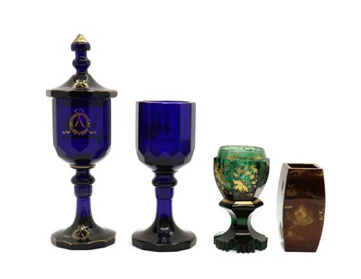 Lot 205 - A group of Continental coloured glass items