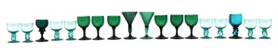 Lot 202 - A group of green glass drinking glasses