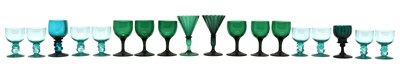 Lot 202 - A group of green glass drinking glasses