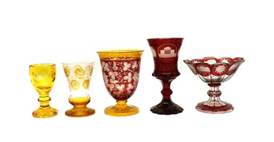 Lot 217 - A collection of Bohemian flashed glassware
