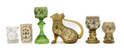 Lot 223 - A collection of Bohemian enamelled glassware