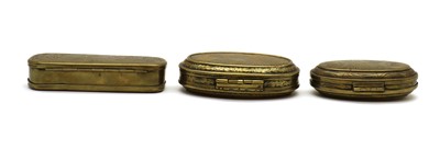 Lot 280 - Three brass tobacco boxes