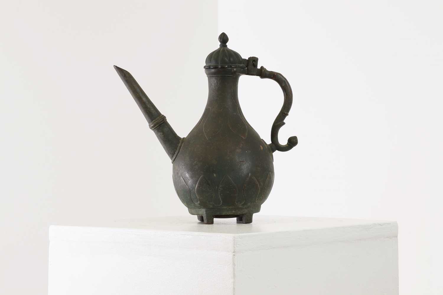 Lot 548 - A Mughal bronze ewer or aftaba