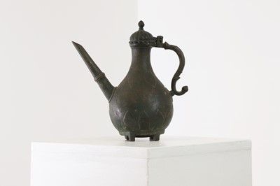 Lot 548 - A Mughal bronze ewer or aftaba