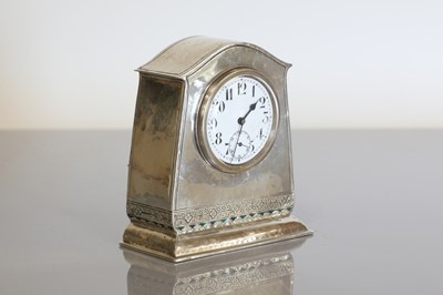 Lot 135 - A Liberty & Co. silver-mounted clock