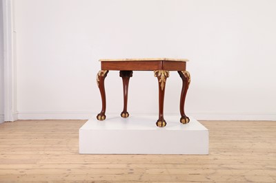 Lot 622 - A George II-style mahogany, parcel-gilt and faux marble occasional table