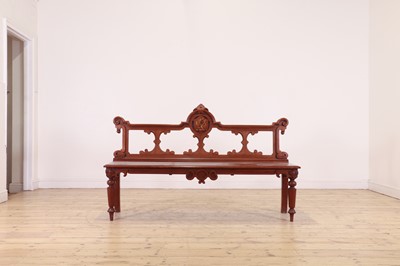 Lot 334 - A Victorian mahogany hall seat or bench