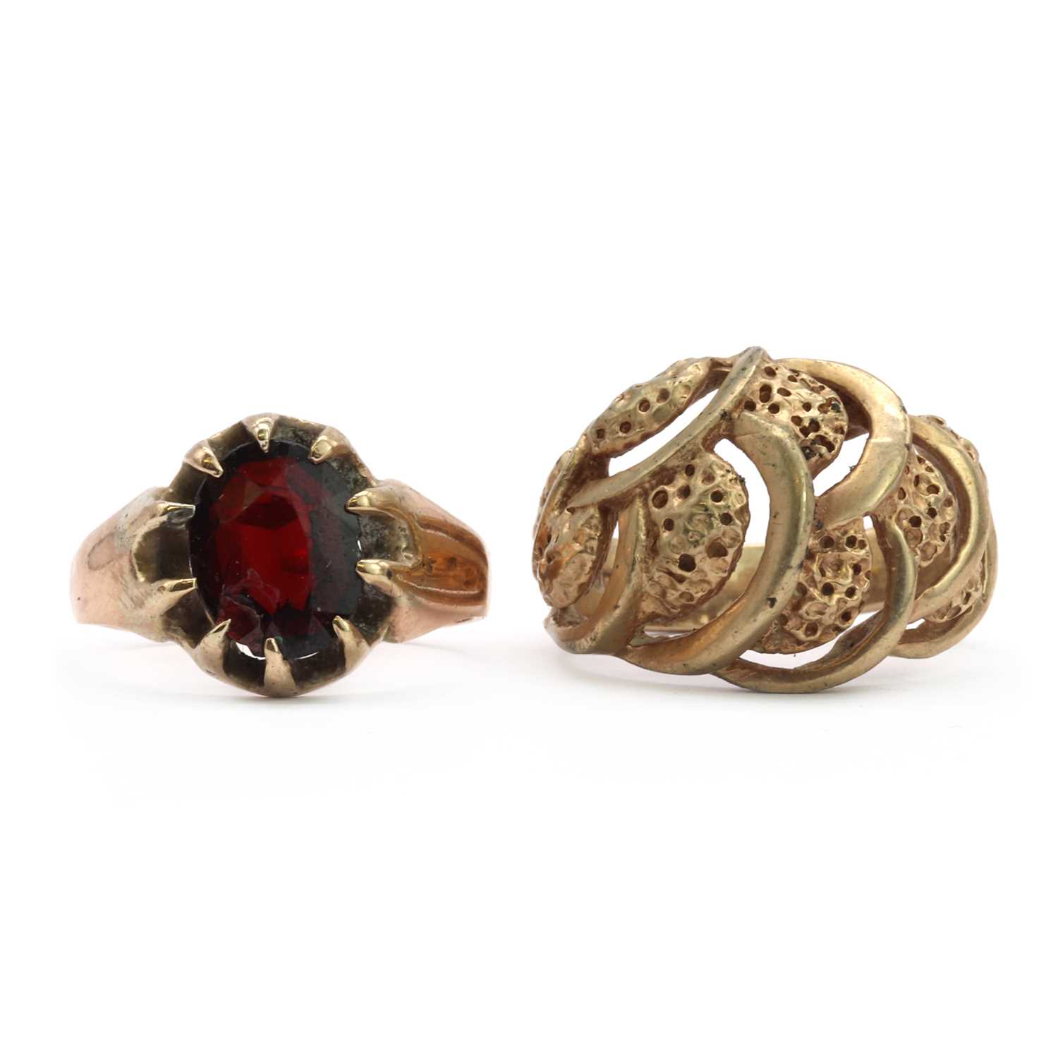 Lot 202 - Two 9ct gold rings,