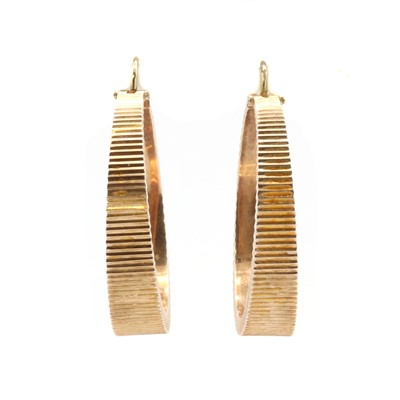 Lot 211 - Two pairs of gold hoop earrings