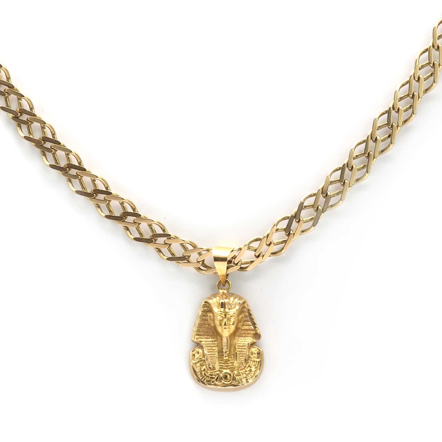 Lot 181 - A 9ct gold double curb link chain