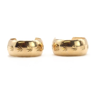 Lot 207 - Four pairs of gold hoop earrings