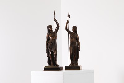 Lot 271 - A pair of Egyptian Revival bronze figures after Émile Louis Picault