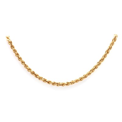 Lot 127 - A 9ct gold rope link chain