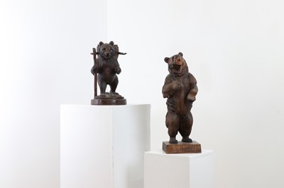 Lot 633 - Two Black Forest carved wood bears