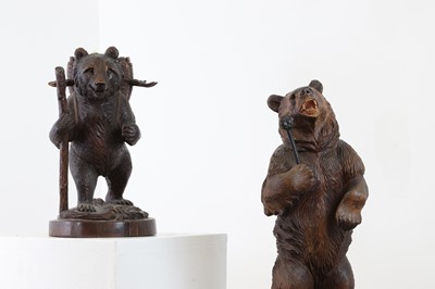 Lot 633 - Two Black Forest carved wood bears