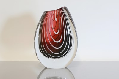 Lot 484 - A Swedish Kosta 'Zebra' glass vase