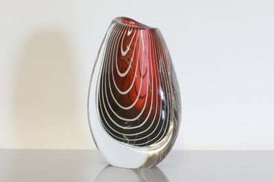 Lot 484 - A Swedish Kosta 'Zebra' glass vase