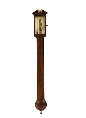 Lot 488 - A George III mahogany stick barometer