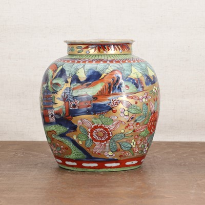 Lot 122 - A Chinese clobbered jar and cover