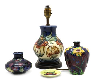 Lot 242 - A Walter Moorcroft pottery 'Pansy' pattern vase