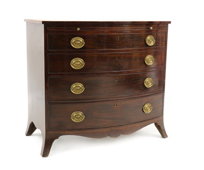 Lot 406 - A Regency mahogany bachelor's bow front chest of drawers
