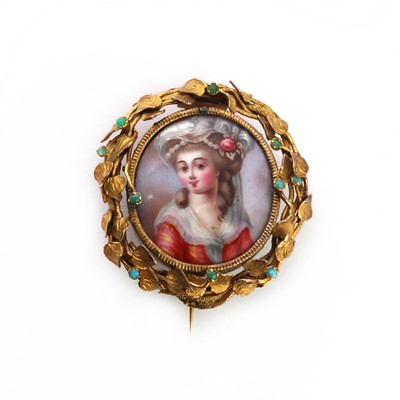 Lot 16 - A miniature portrait of a woman