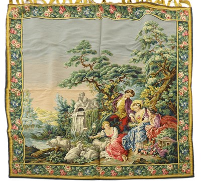 Lot 242 - A verdure tapestry wall hanging