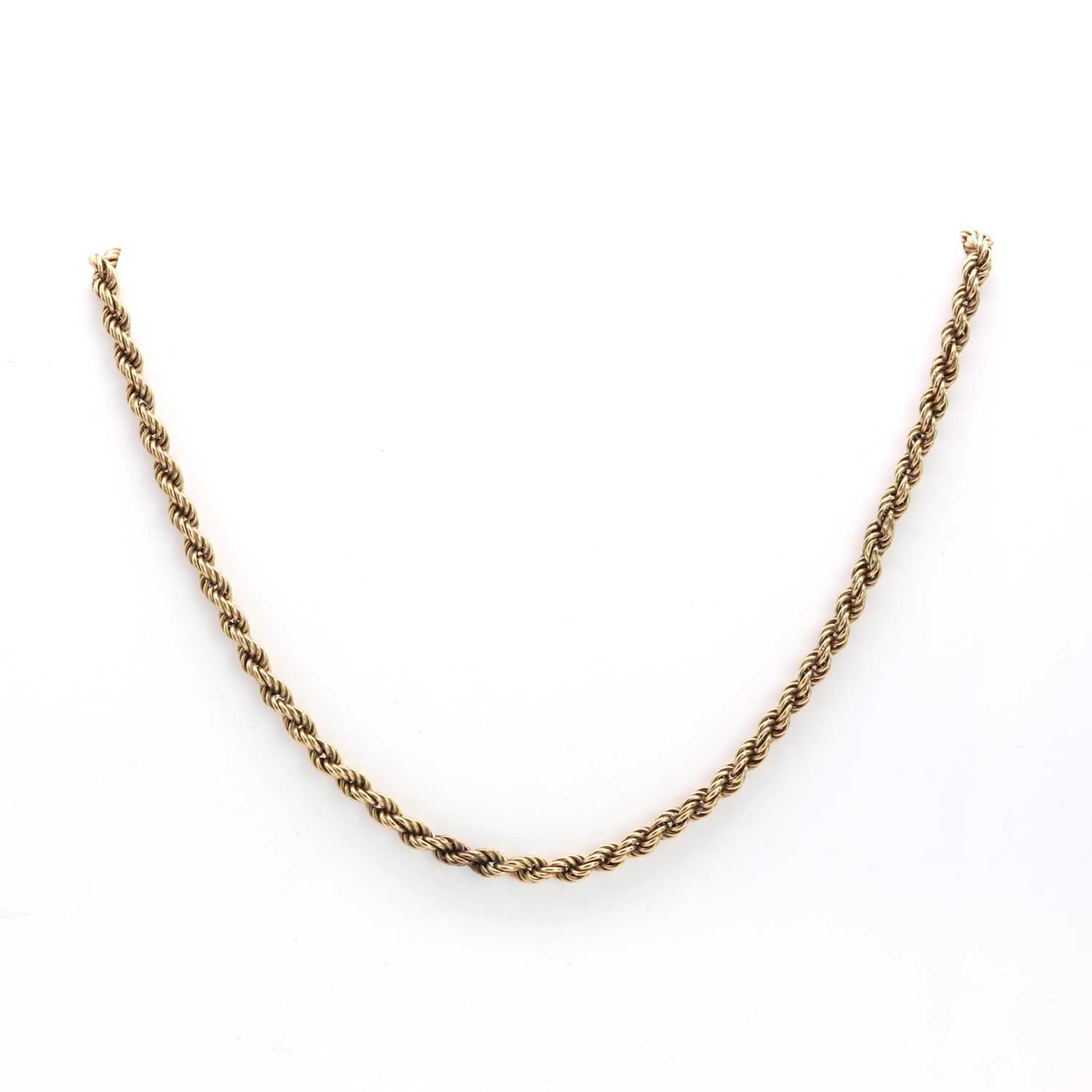 Custom Gold Rope Chain Design Lot 63 - A gold twisted rope design chain,