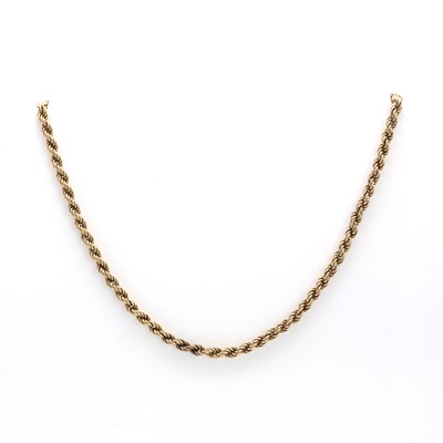 Lot 63 - A gold twisted rope design chain