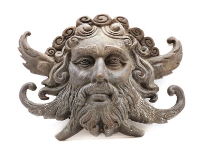 Lot 304 - A bronze wall mask of Poseidon