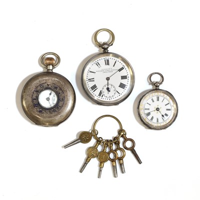 Lot 444 - Two silver pocket watches