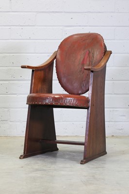 Lot 150 - An oak armchair