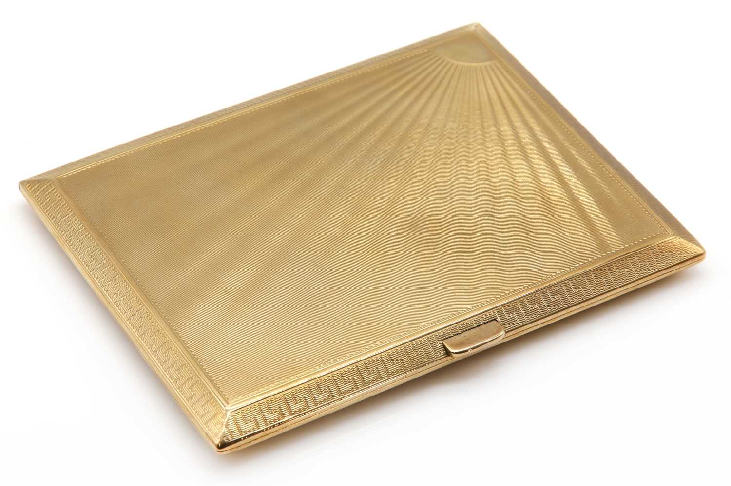 Lot 142 - A 9ct gold Art Deco cigarette case, by B H