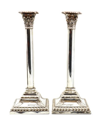 Lot 1 - A pair of Victorian silver candlesticks