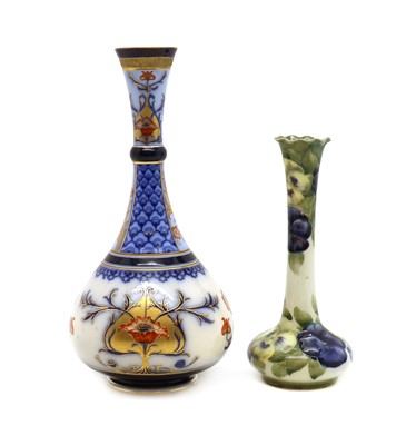 Lot 90 - A Macintyre & Co 'Pansy' pattern vase