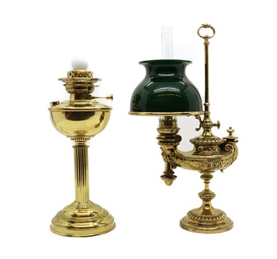 Lot 173 - A Victorian brass oil lamp