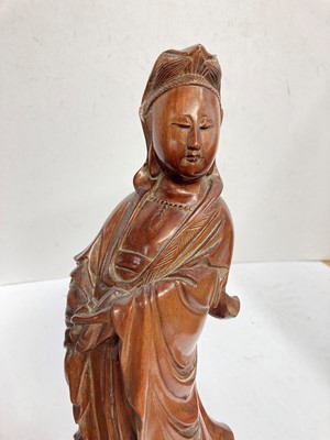 Lot 66 - A Chinese wood figure