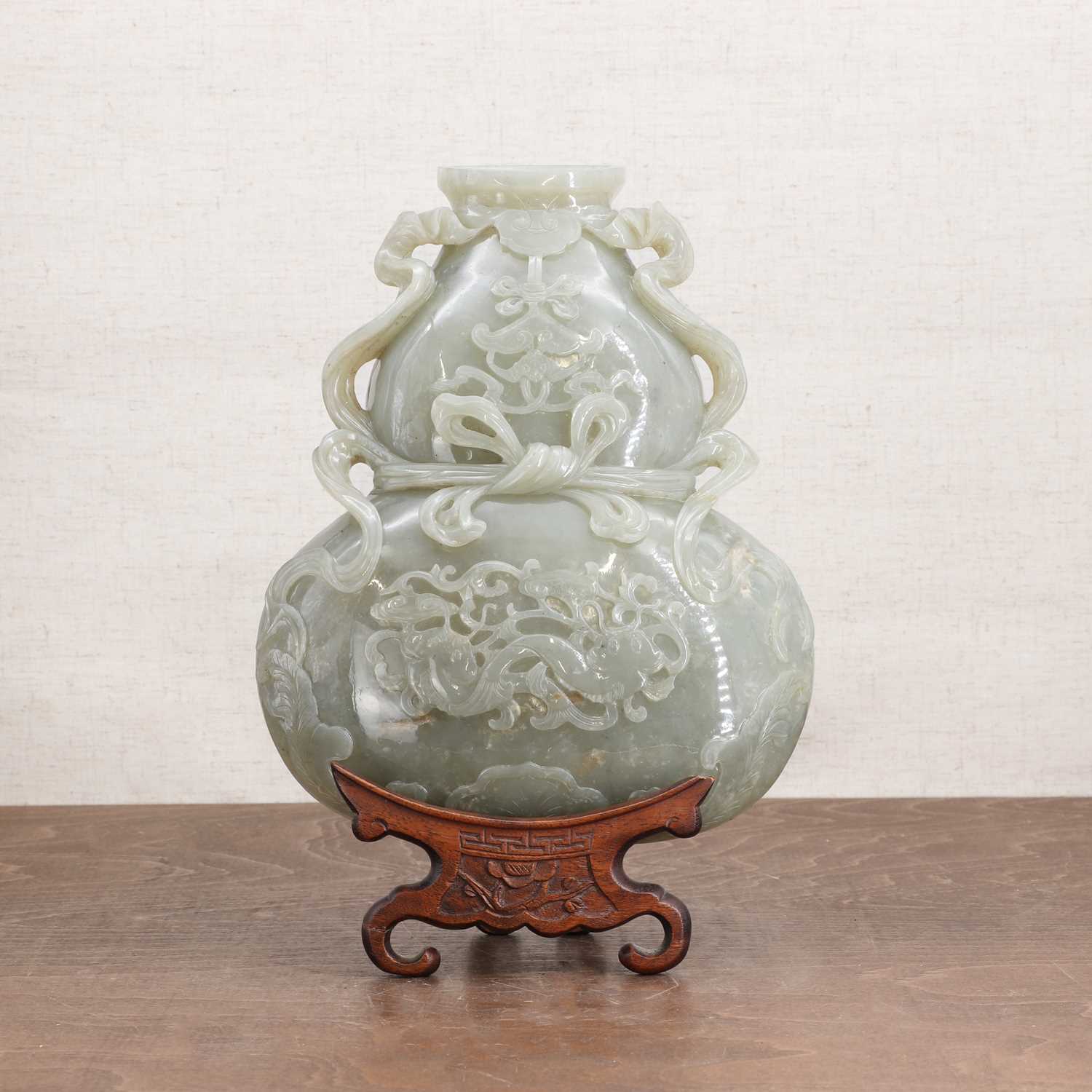 Lot 201 A Chinese jade wall vase,