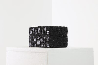 Lot 63 - A black wax seal embellished box