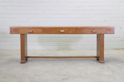 Lot 164 - An oak three-drawer serving table