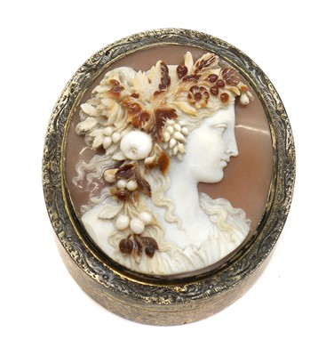 Lot 126 - A silver gilt and cameo inset box