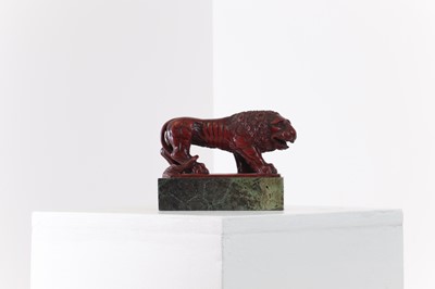 Lot 67 - A grand tour rosso antico marble model of a lion