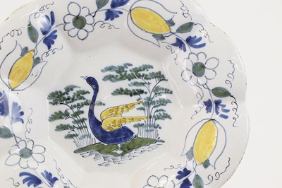 Lot 601 - A delft pottery polychrome lobed dish