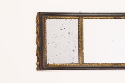 Lot 591 - A George II ebonised pearwood and parcel-gilt overmantel mirror