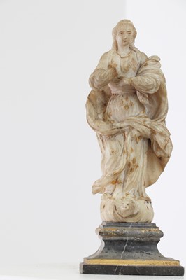 Lot 92 - An alabaster figure of the Immaculate Virgin