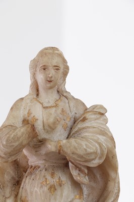 Lot 92 - An alabaster figure of the Immaculate Virgin