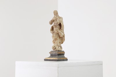 Lot 92 - An alabaster figure of the Immaculate Virgin